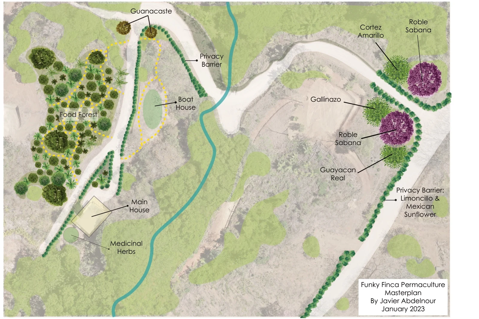 Plan maestro de permacultura de Funky Finca